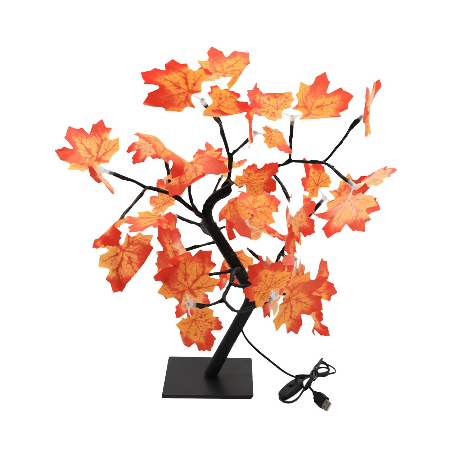 

LED Artificial Blossom Tree Light with Power Supply Decorative Maple Leaf Light for Autumn Thanksgiving Table Harvest Indoor Home Decoration