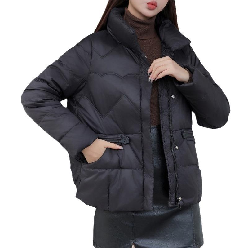 Daunenjacke Damen High-End Damen Kurzmodelle 2024 Neue Winter Damenbekleidung Stehkragen Warme Entendaunen