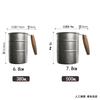 380ml/500ML stainless steel retro beer cup, wooden handle anti fall camping cup, outdoor style travel coffee cup, household cup
