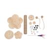 Cat Scratching Post Solid Wood Waterproofing Base Tall Cat Scratcher Tree Tower with Cat Toy and Interactive Ball