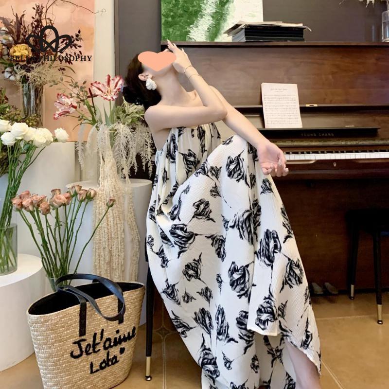 Rochie cu bretele fără spate în stil francez, fără mâneci, în stil Hepburn, de vară, ocazională, rochie midi