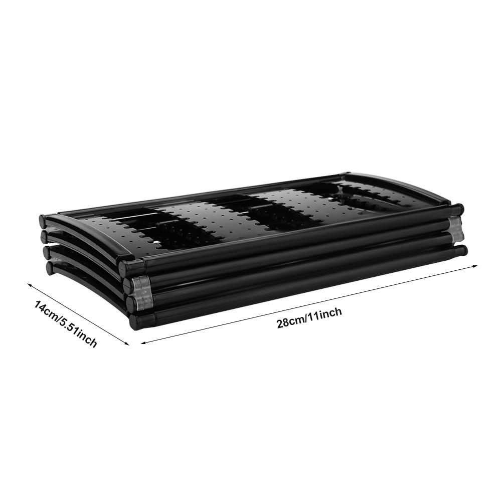 Foldable 4-Panel Jewelry Holder Earrings Display Stand Ear Studs Storage Rack   (Black)