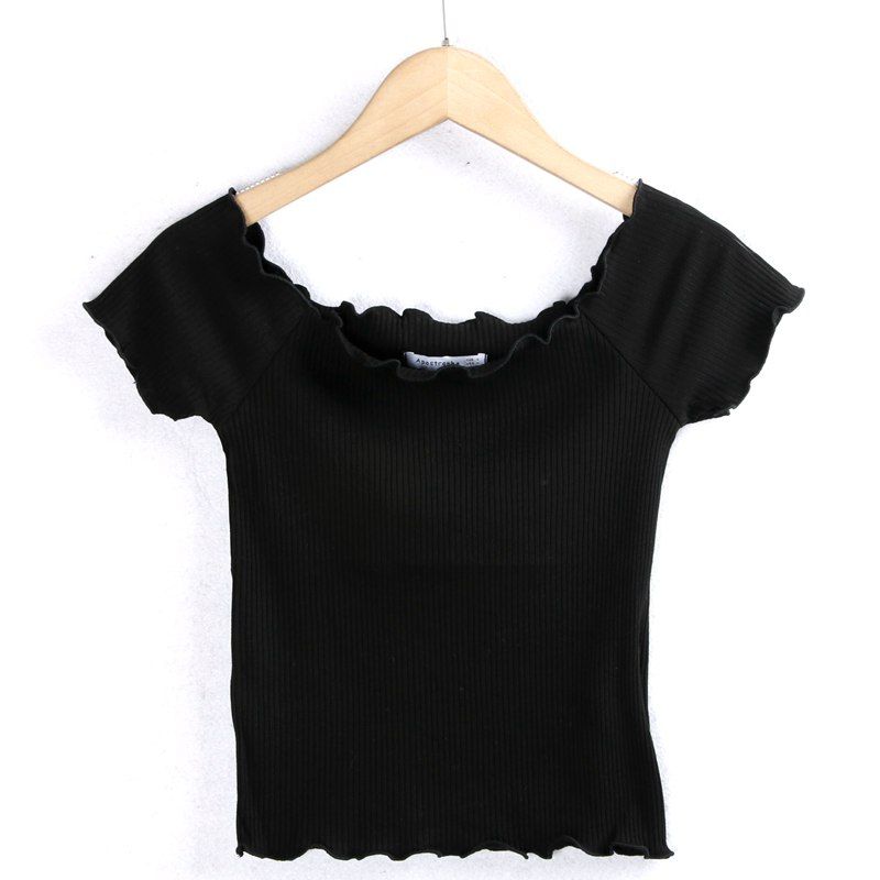 

Облегающий стрейч Маленькая рыбка Крой для внешней торговли Распродажа остатков Короткий рукав Black S