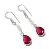 Pink Rubillite, Topaz Gemstone Handmade 925 Sterling Silver Earring 1.65" KJ-1067