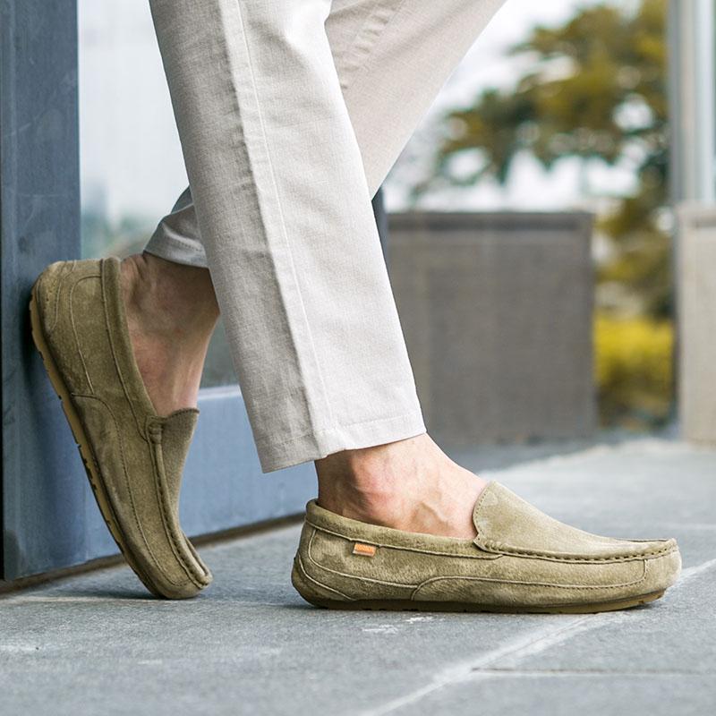 Мужские мокасины без шнурков на повседневной обуви 41 хаки — фото 13