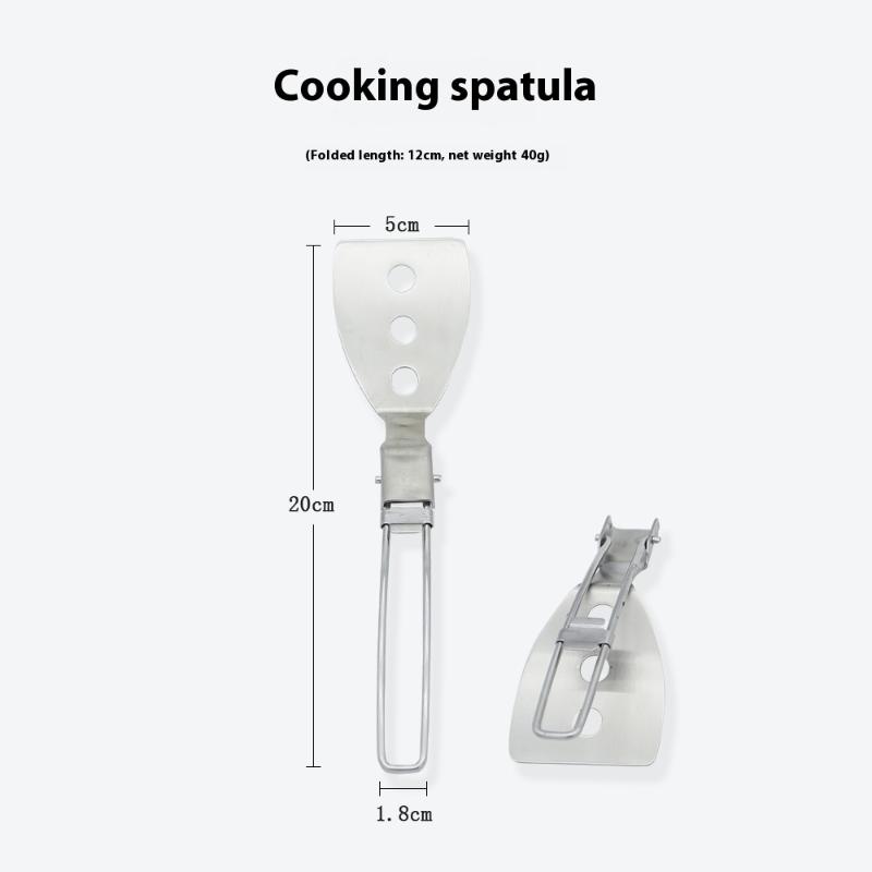 

1Pc 304 Stainless Steel Portable Folding Kitchenware Outdoor Camping Cookware Picnic Shovel Spoon Picnic Equipment