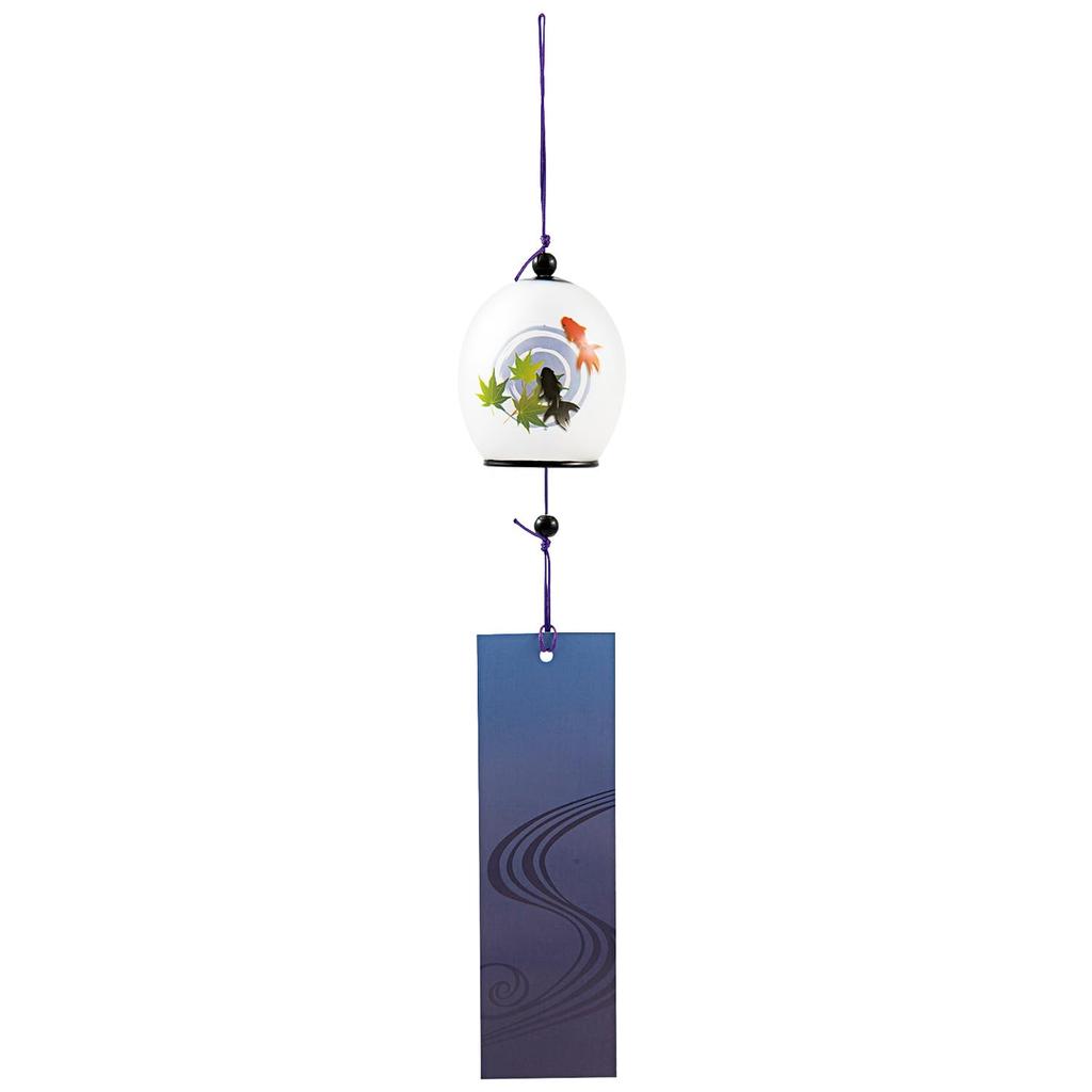Shoho Glass Wind Chime with Goldfish Made In Japan Design,