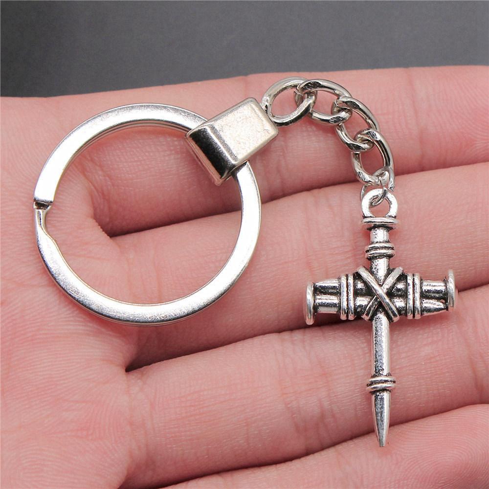 30mm Keychains Bat Cross Skull Vintage Jewelry Supplies QY006