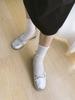 Circle Pebble Ballerina Flat Shoes (Silver)
