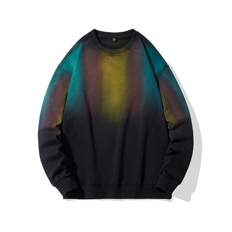

Градиентный хлопковый свитшот мужской весенне-осенний повседневный круглый вырез свитер мужской свитшот с открытыми плечами L