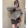 Fashion Elegant Loose Turtleneck Women's Sweater 2025 Korean Style Vintage Cardigan Knitted Jackets Winter Casual Thickened Knitwear Top Clothing