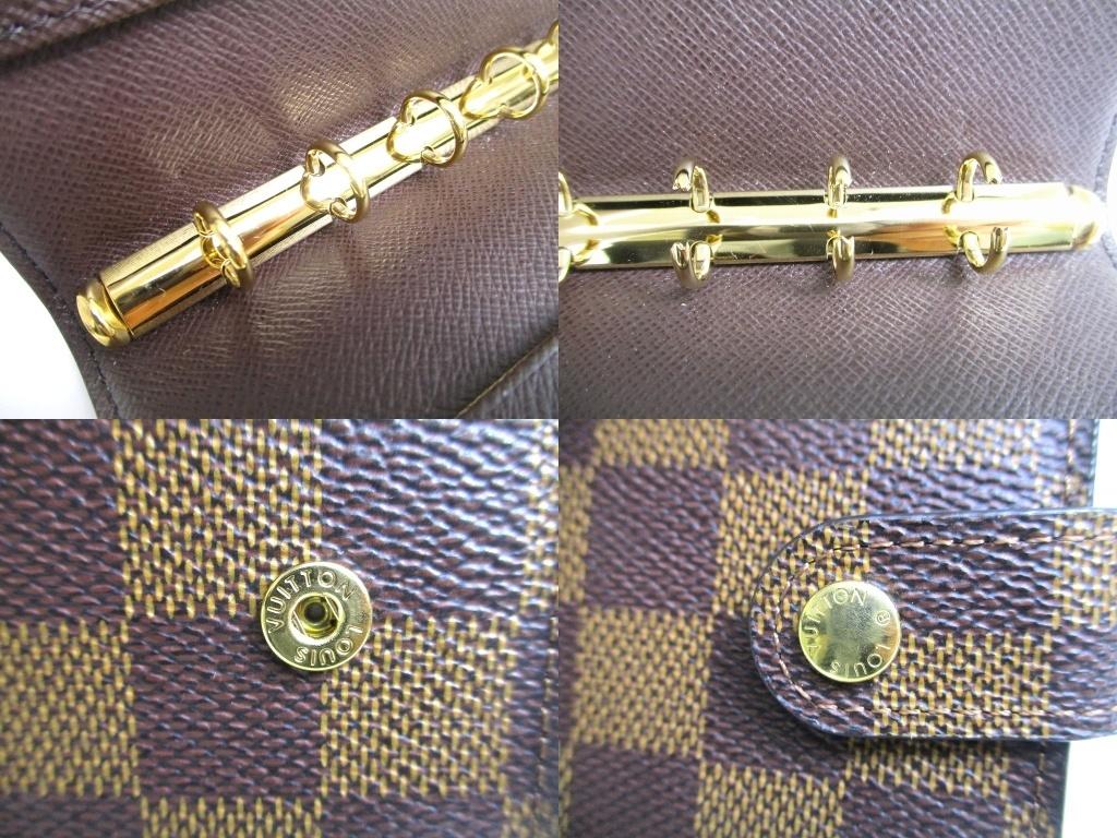 Authentischer LOUIS VUITTON Damier Leder Dokumentenhalter Kleiner Ring Terminplaner Hülle #b034 Vom Verkäufer überholt