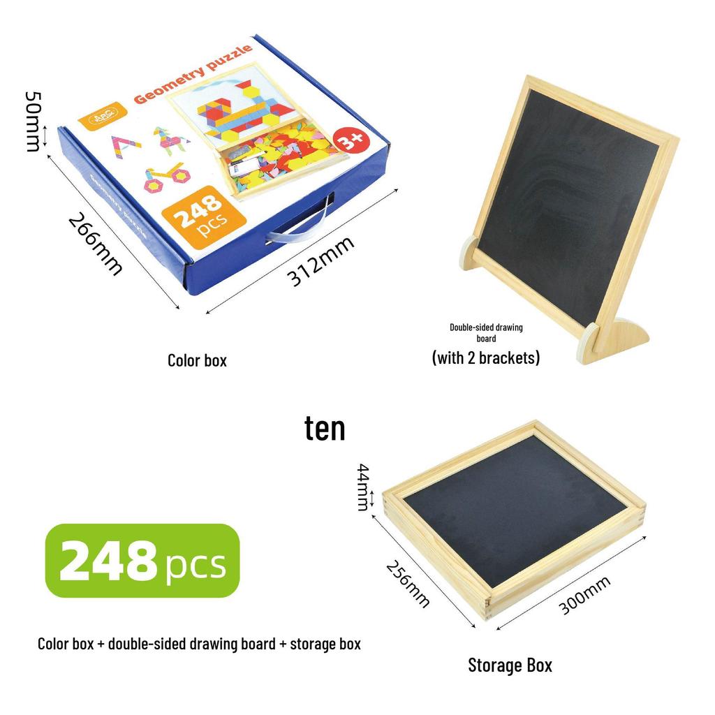 Magnetic Wooden Tangram Puzzle for Kids - Educational Geometric Building Blocks Toy