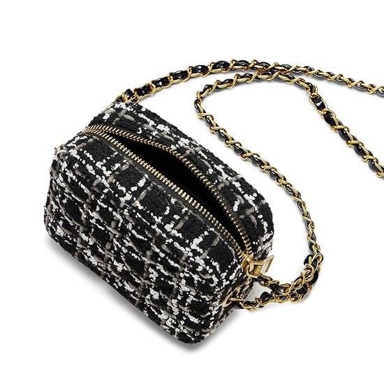 Miraggio Donna Tweed Mini Crossbody/Sling Camera Bag for Women