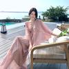 New Chinese Dress Celebrity Daughter Cold Feeling Lazy Wind Romantic Green Long Dress Loose Holiday Beach Dress