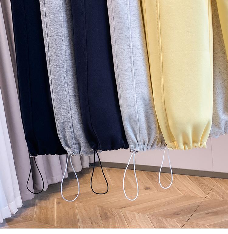 DIMANAF 2025 Plus Size Long Pants Belt Women Solid Harem Elastic Waist Casual Loose Pants New