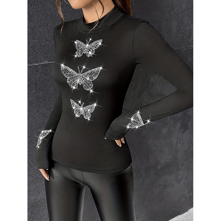 Spring And Autumn New Women'S Versatile Long Sleeve Daily Business Commuter Elegant Comfort Sexy Bottom Shirt Top