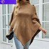 Cable Knit Wool Cape Poncho Coat for Women - Autumn Winter Imported European and American Style