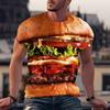 Funny T-Shirts Hamburger Food 3D Printed Streetwear Men Women Fashion Oversized Short Sleeve T Shirt Kids Tees Tops Man Clothing