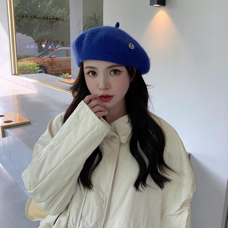 

Женский шерстяной берет осень и зима теплая ретро мода на открытом воздухе шапка художника кепка one size