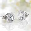 Luxury Female Stone Earrings Fashion Silver Color Wedding Jewelry Vintage Double Stud Earrings For Women