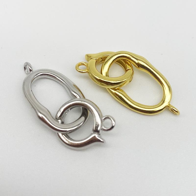 Yansheng S925 Sterling Silver Universal Clasp DIY Pearl Chain Necklace/Bracelet Connector Oval Buckle Accessory