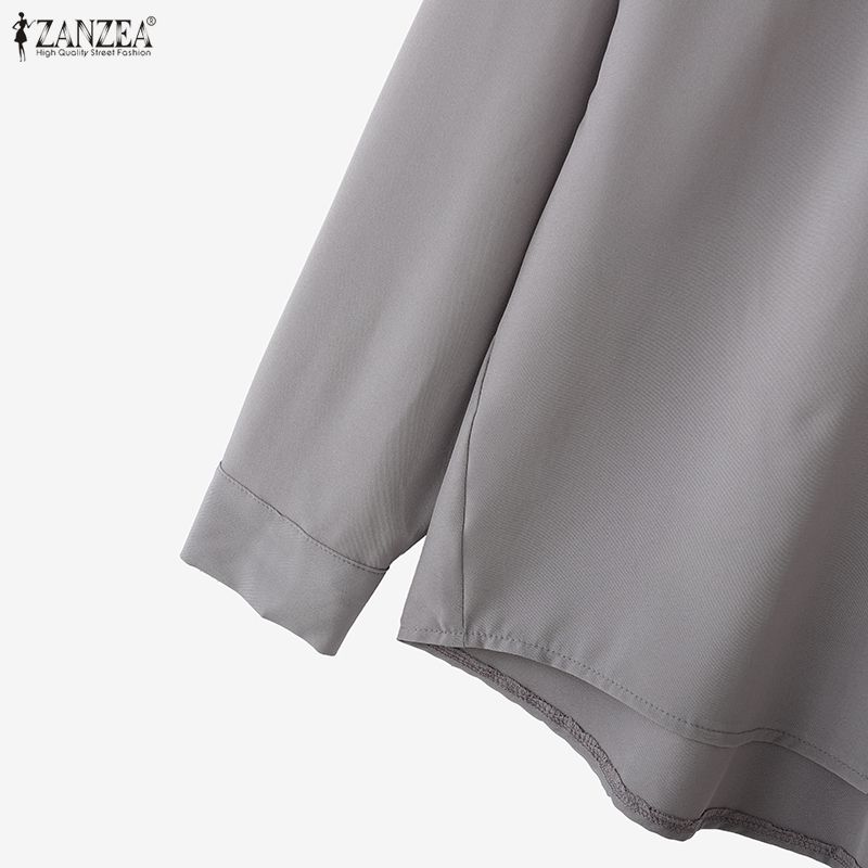 ZANZEA Women Classic Casual Turn Down Collar Long Sleeve Blouse