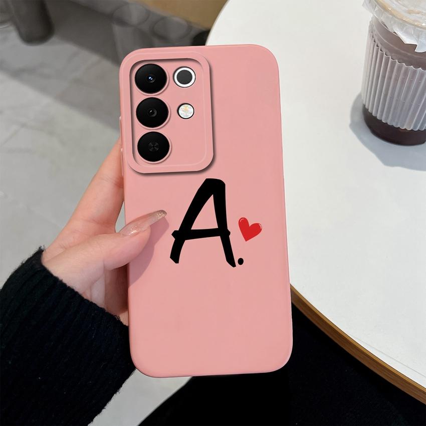 Simple Letter Pattern Phone Case For Oppo Realme C85 Pro C75 C75x C73 C71 C67 C65 C63 C61 C55 C53 C51 C35 Casing Square Matte Silicone Anti Slip Shell