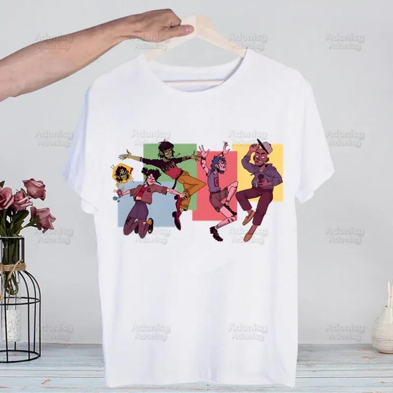 Music Band Gorillaz PUNK ROCK ChakaKhan Noodle Funny T Shirt Men New Casual Short Sleeve Tshirt Homme Manga Unisex T-shirt Tees