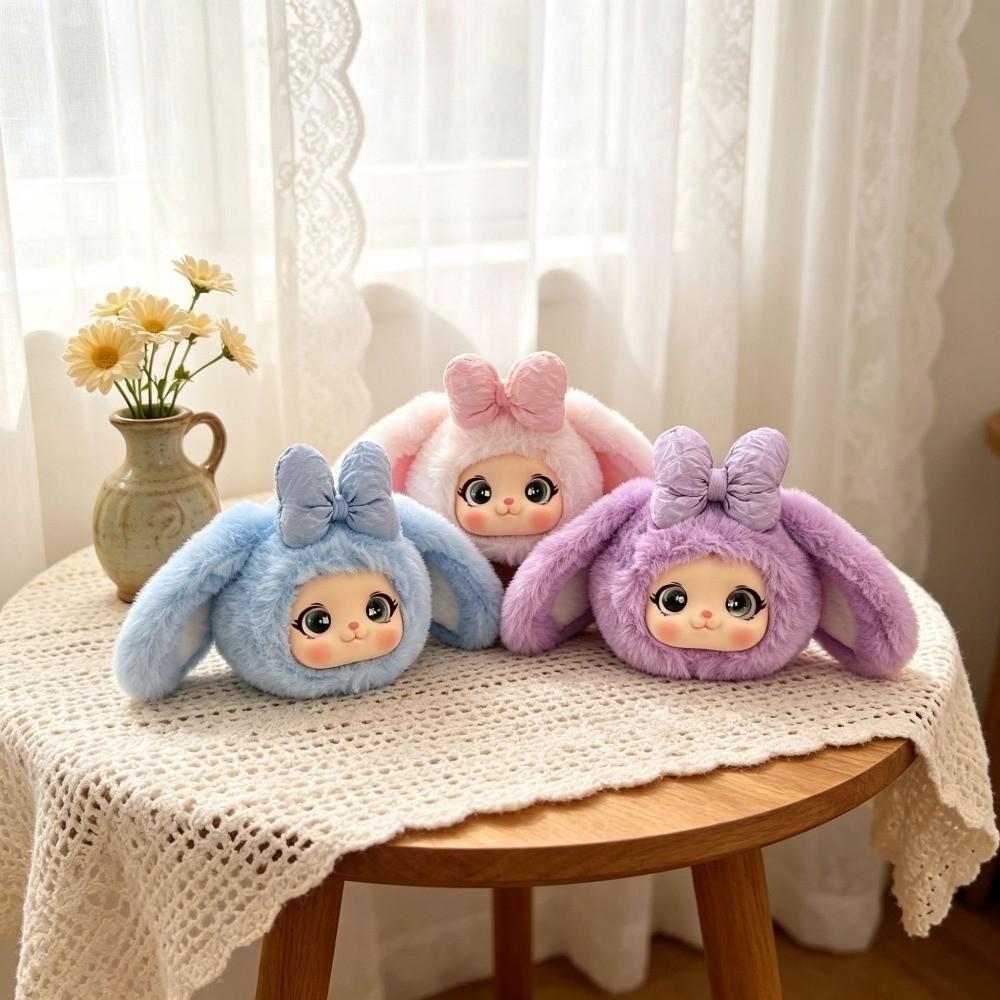 Bag Hanging Bunny Puppy Doll Pendant Big Ear Car Key Ring Rabbit Dog Plush Keychain  Backpack