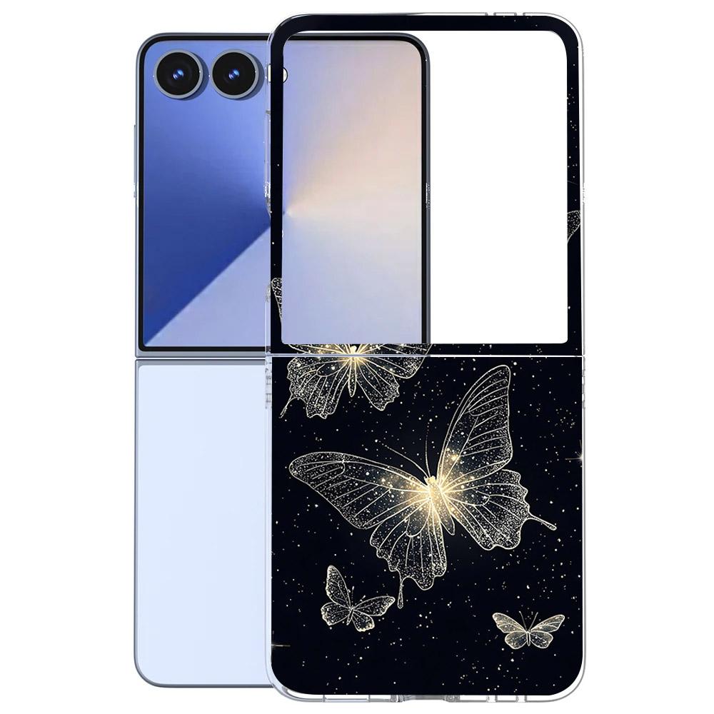 Für Samsung Galaxy Z Flip 7 6 5 4 3 Hülle Mode Malerei Hart-PC Transparente Abdeckung Für Galaxy Z Flip7 Faltbare Hüllen Funda Coque