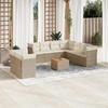 VidaXL Garden Lounge Set with Cushions 10 Pcs Beige Braided Resin 3223713