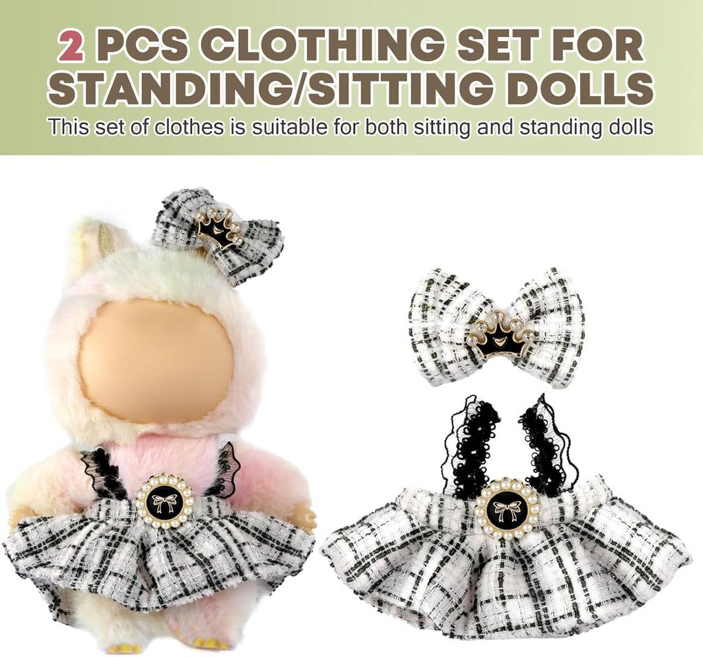 Cimoon Plush Clothes, Outfit Only, 15cm17cm Plush Doll Clothes, Doll Clothes, Plush Doll Dress-Up, Cute Costume, DIY Accessories, Doll Suit,