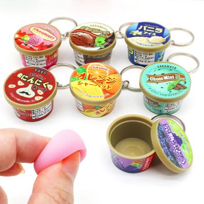 Breloc miniatural japonez amuzant Con de înghețată Rebound lent Ciupire Pandantiv Creativ Joacă cu mâncare Arome Budincă Breloc Lanț