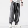 Loose Cotton-Linen Monk Pants with Hem - Lay Buddhist Meditation Wear for Spring and Summer