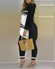 2023 Spring Women's European & American V-Neck Long-Sleeve Fashion Set