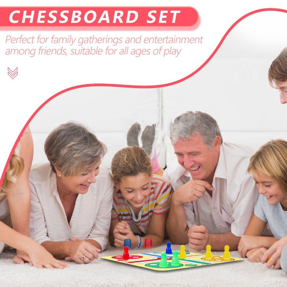 With Mouse Pad Flying Chess Folding Roll Up Chessboard Toy Party Game Ludo Chess Set  Board Game