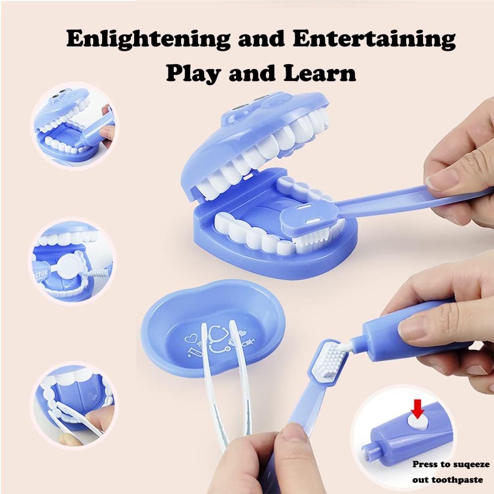 9PCS Plastic Simulation Dentist Play Set Medical Kit Pretend Toy Kids Hygienic Habbit Cultivation Role Play Game for Children