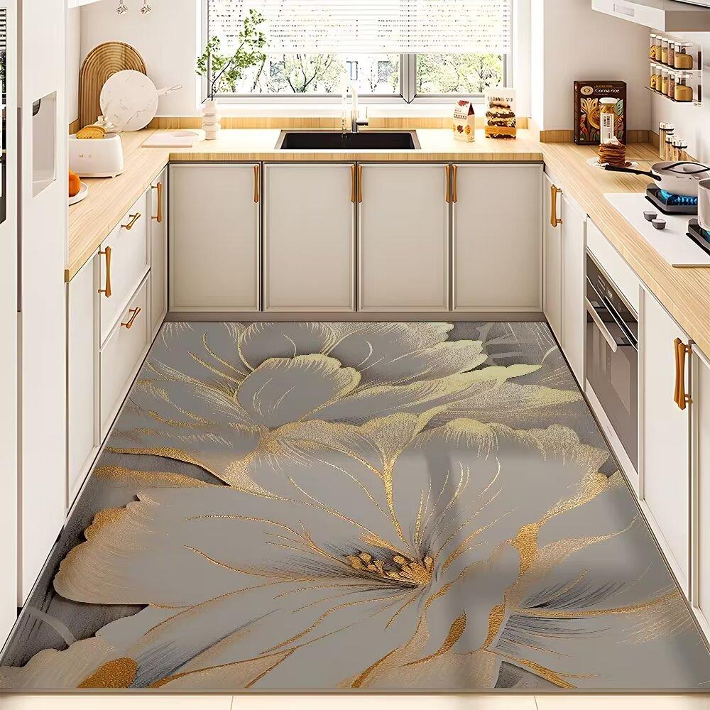 

Коврики для кухни противоскользящие и маслостойкие, моющиеся и протираемые, водонепроницаемые коврики из ПВХ для ног для всего дома, грязеотталкивающие коврики, новые 140x200cm красный