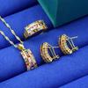 Elegant 4Pcs Bridal Jewelry Set With Sparkling Zirconia Includes Earrings Necklace Ring Perfect For Weddings Gift For Women
