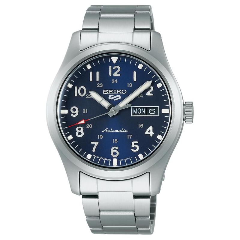 

SEIKO 5 Sports Series 100 meters waterproof Automatic Steel Strap 39.4mm men s watch blue dial SBSA113