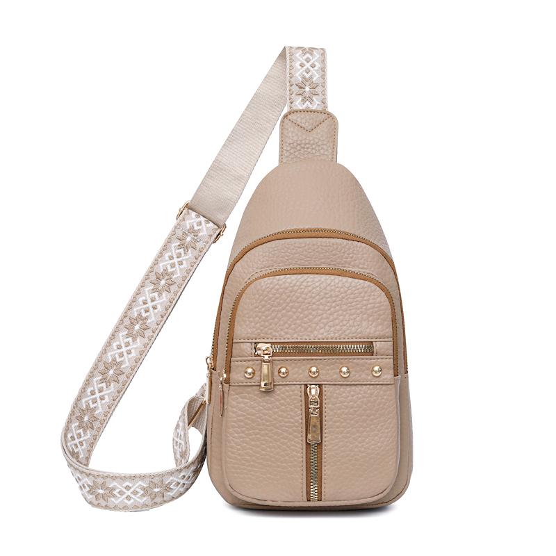 

Chest Bag Women s Large Capacity Crossbody Bag Soft Leather Shoulder Bag хакі
