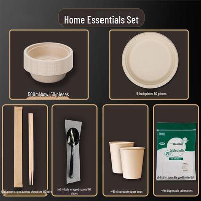 CIBO Disposable Paper Plates and Bowls Set