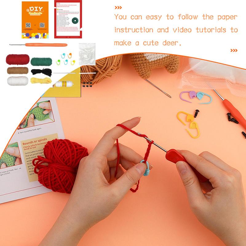Crochet Cartoon Donut Craft Crochet Doughnut Decor Complete Tool For Christmas Beginners-Friendly Crochet Art For Crochet