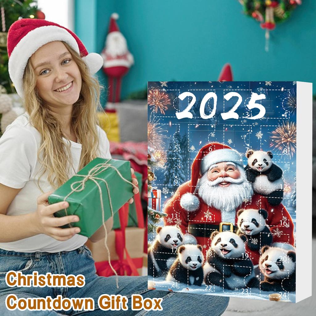 24 Tage Weihnachts-Adventskalender, Countdown-Kalender 2D flacher Acrylbär-Charme, Countdown-Anhänger, süßer Weihnachtsbaum-Charme