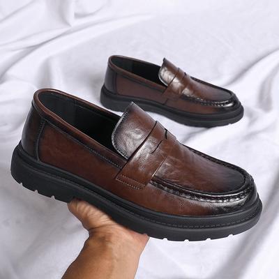 Fashion Black Shoes Men Slip On Loafers Breathable Soft Moccasins Man High Quality Casual Leather Boat Shoes Men Flats Male Shoes Men