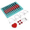 10 Pairs Circular Knitting Needle Set 2.75-6mm 12cm Length Interchangeable Knitting Needle with 40cm 60cm 80cm 100cm Cables