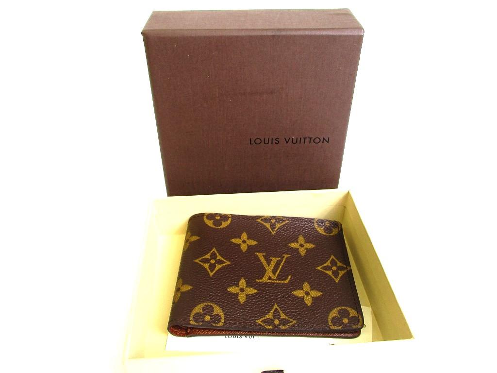 Authentic LOUIS VUITTON Monogram Brown Leather Bifold Bill Wallet M60930 #b257  Open Box