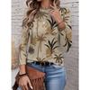 2026 New Women's Fashionable Long-Sleeved T-Shirt with Fresh Floral Pattern, Perfect for Everyday Wear and Stylish Outfits