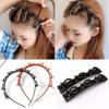 Woven Headband with Small Clips for Bangs - Multi-layer Hollow Braid Hairband